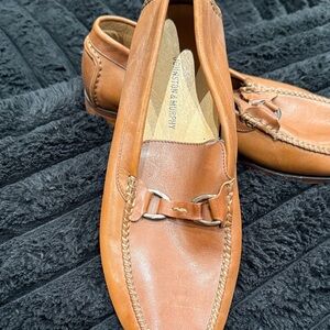 Johnston & Murphy Tan Leather Slip-On Loafers